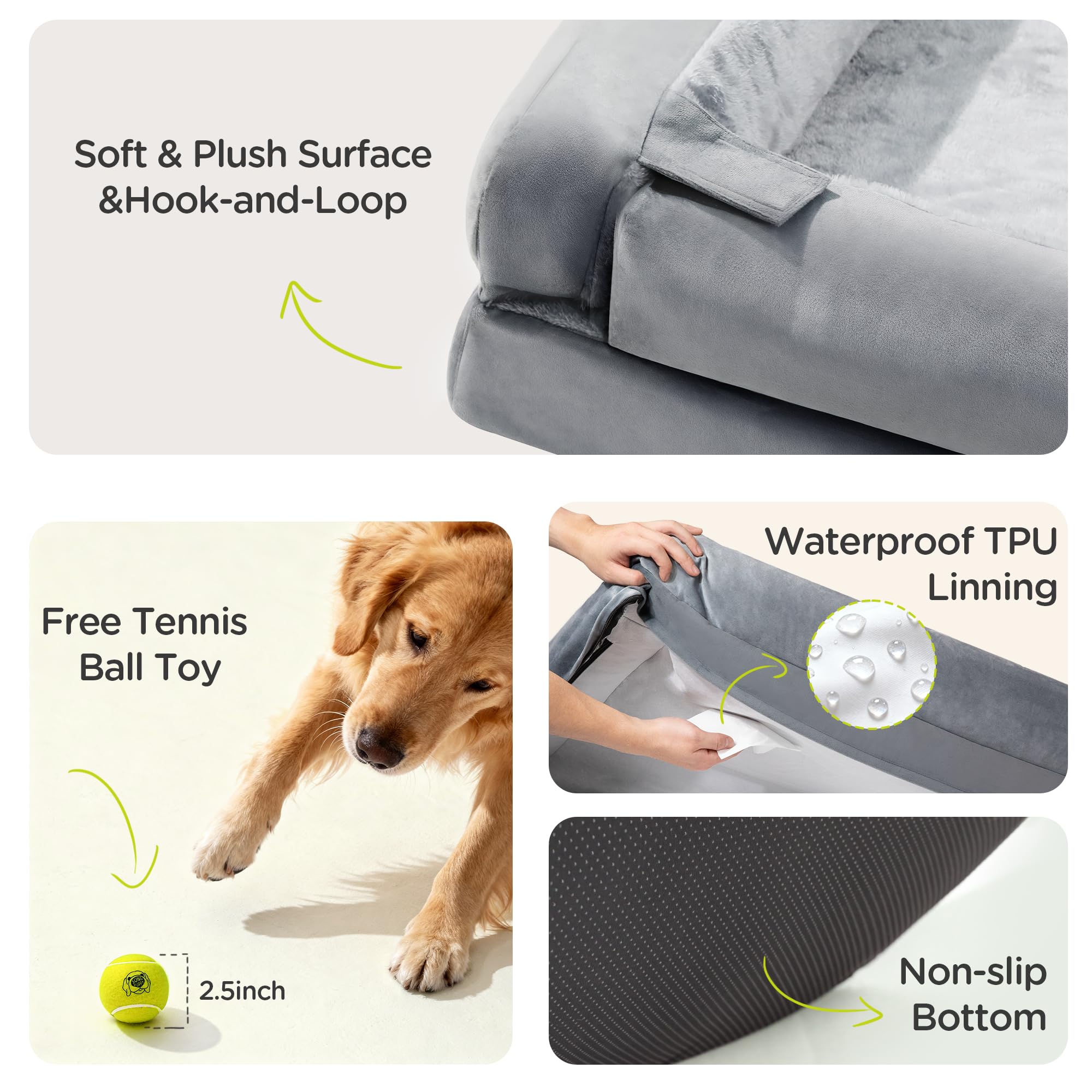 Song Puppy fold-down bolster offers flexible access and nest options.