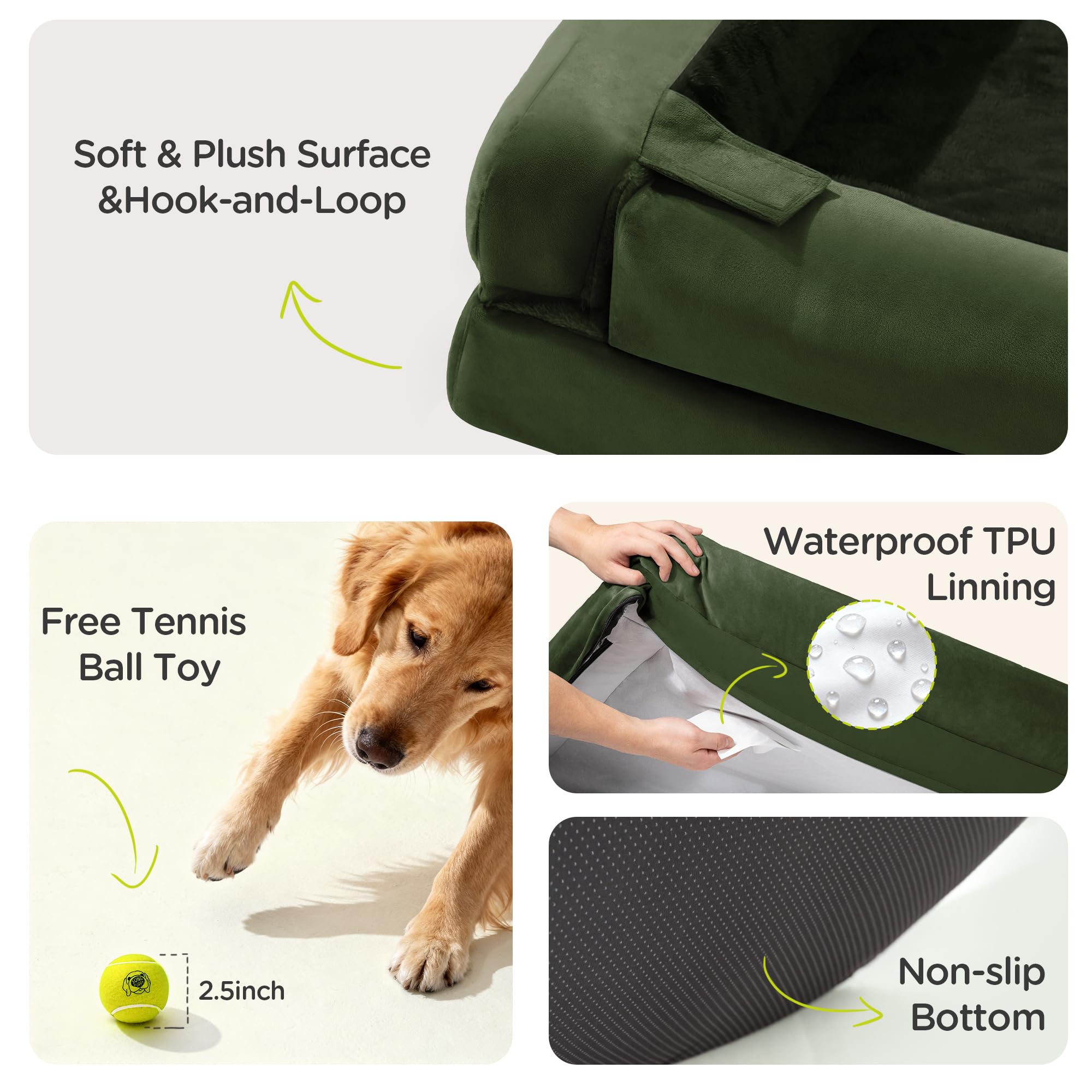 Song Puppy non-slip bottom keeps the bed in place on floors