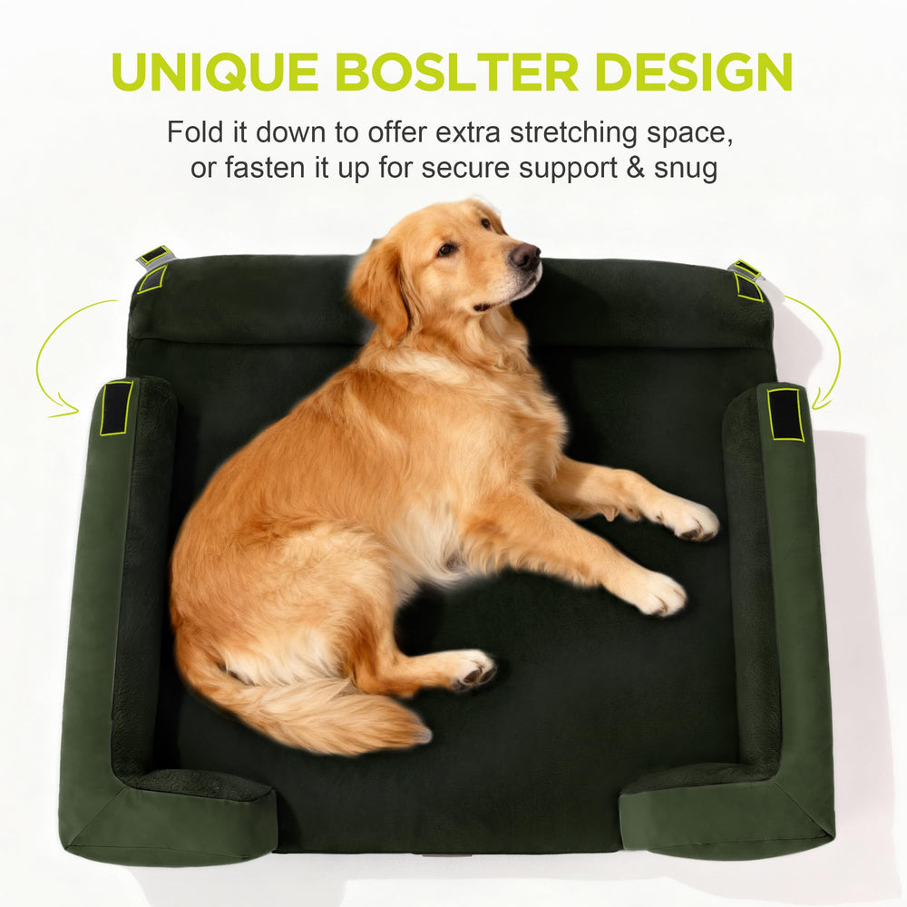 Song Puppy plush surface provides gentle comfort for large dogs