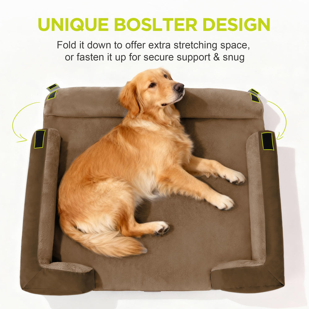 Song Puppy plush velvet surface delivers soft, calming comfort