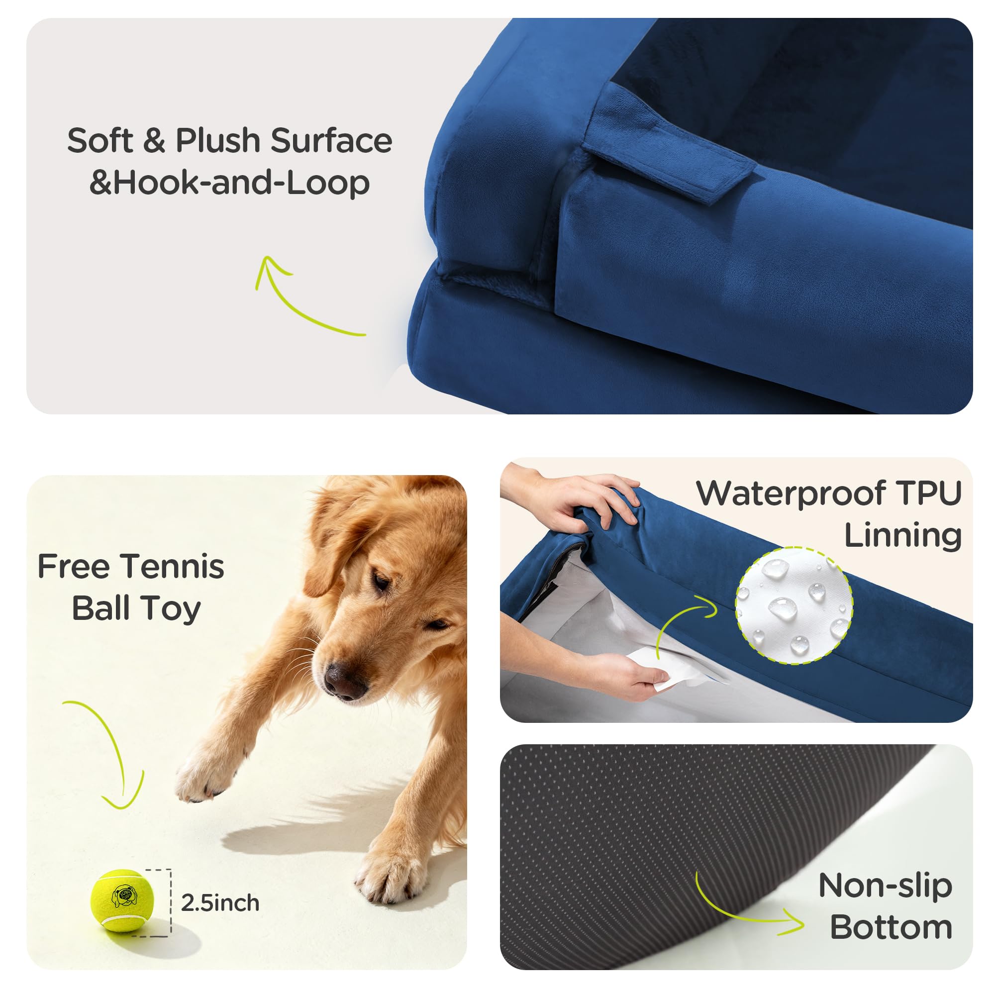 Song Puppy includes a tennis ball toy for interactive play.
