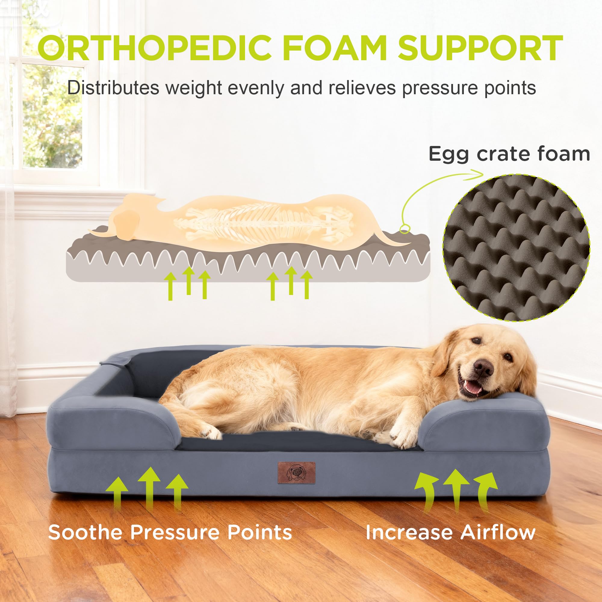 Song Puppy waterproof lining protects against spills and accidents for easy care.