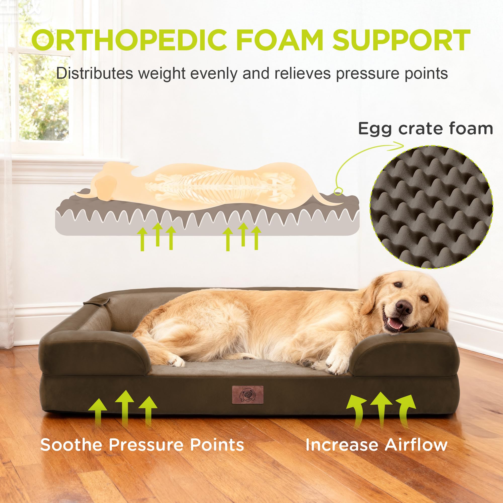 Song Puppy XXL dog bed with waterproof cover protects against moisture