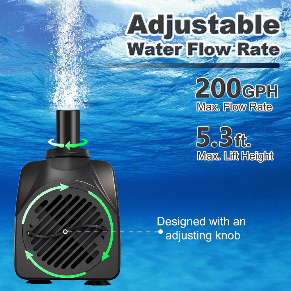 SongLong 200GPH pump flow control knob for adjustable water pressure.