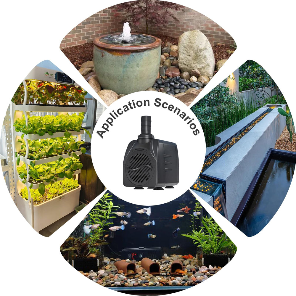 SongLong 200GPH pump supporting hydroponics with compact efficiency.