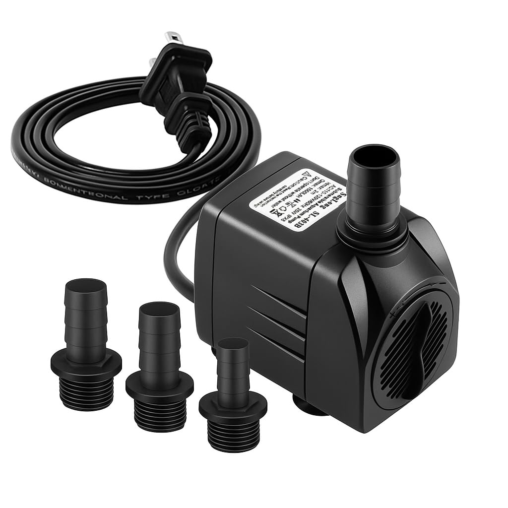 SongLong submersible pump front view with compact, quiet design for fountains.