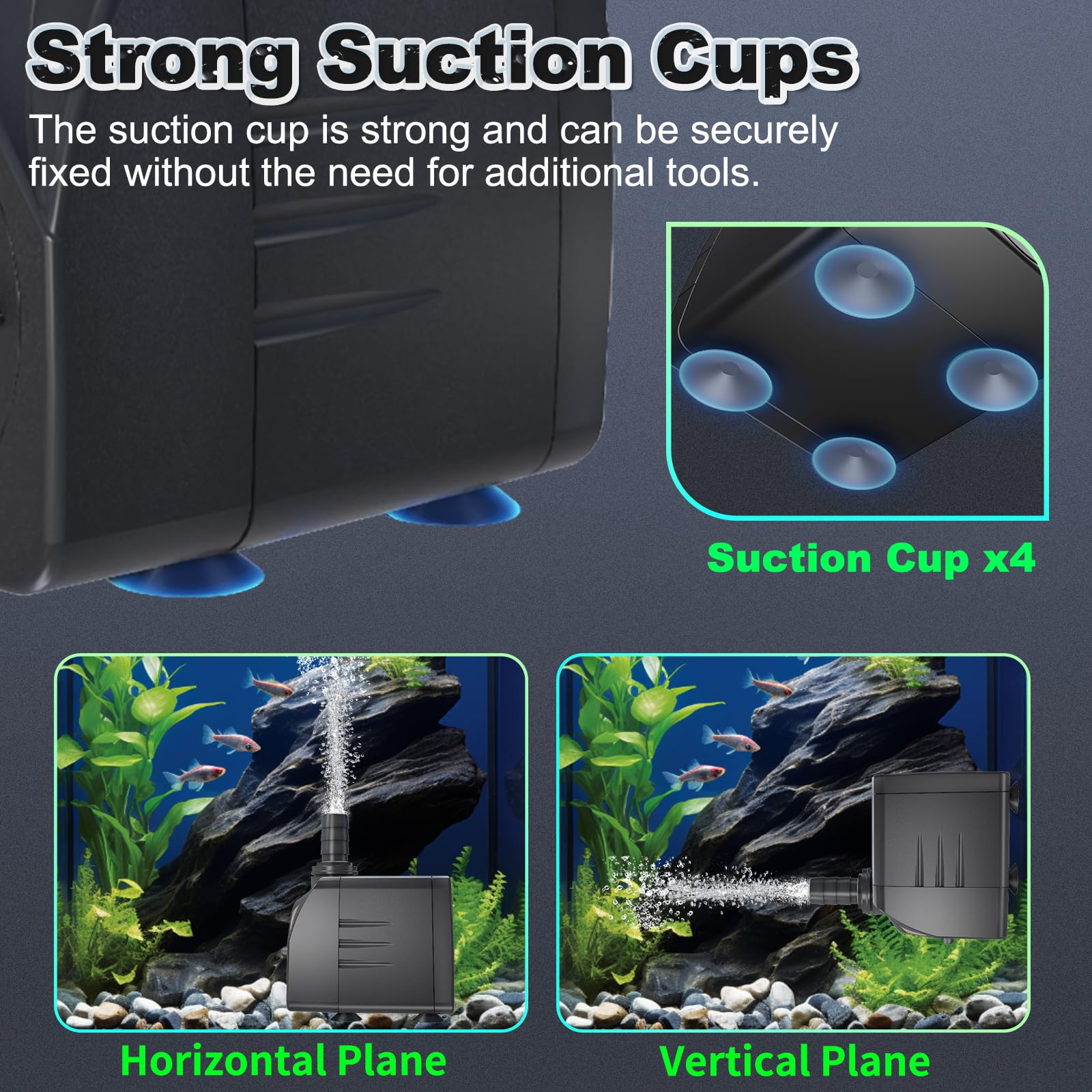 SongLong 400GPH pump installed in an aquarium improves circulation.