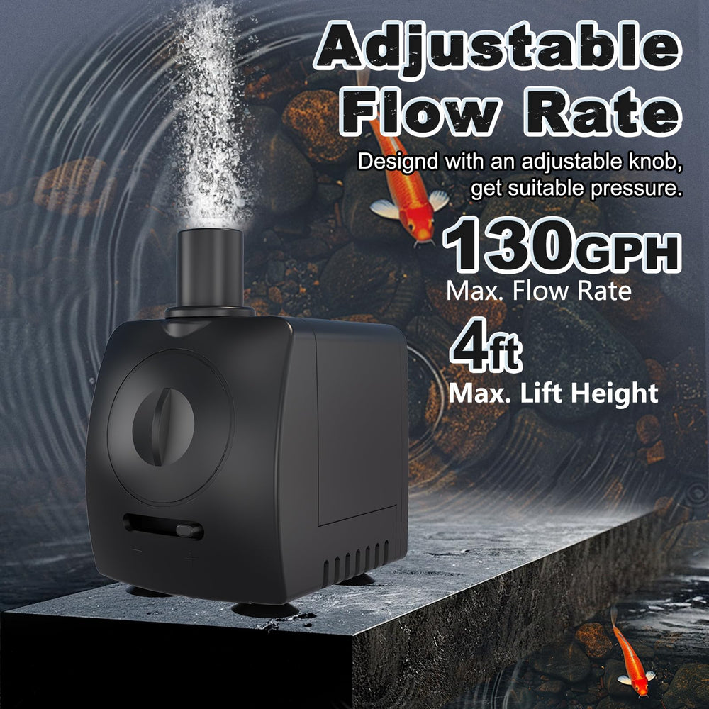 Flow control knob on SongLong pump allows precise water pressure adjustments