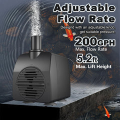 Flow control knob on SongLong pump for precise water pressure.
