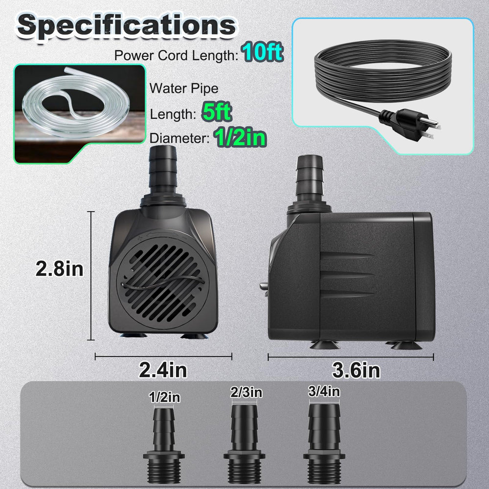 SongLong submersible pump suited for fountains ponds and aquariums
