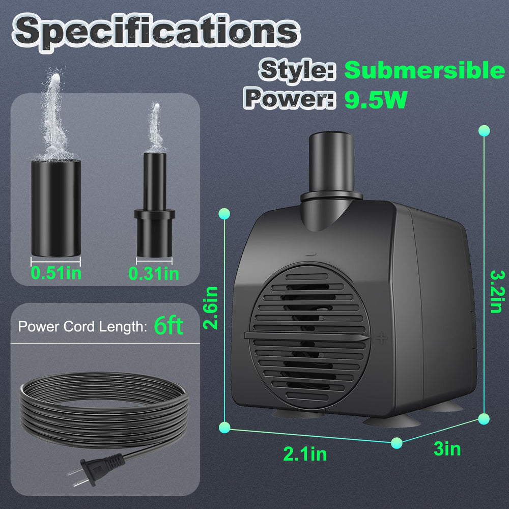 Suction cups secure the SongLong pump for vertical or horizontal placement.