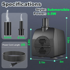 Suction cups secure the SongLong pump for vertical or horizontal placement.