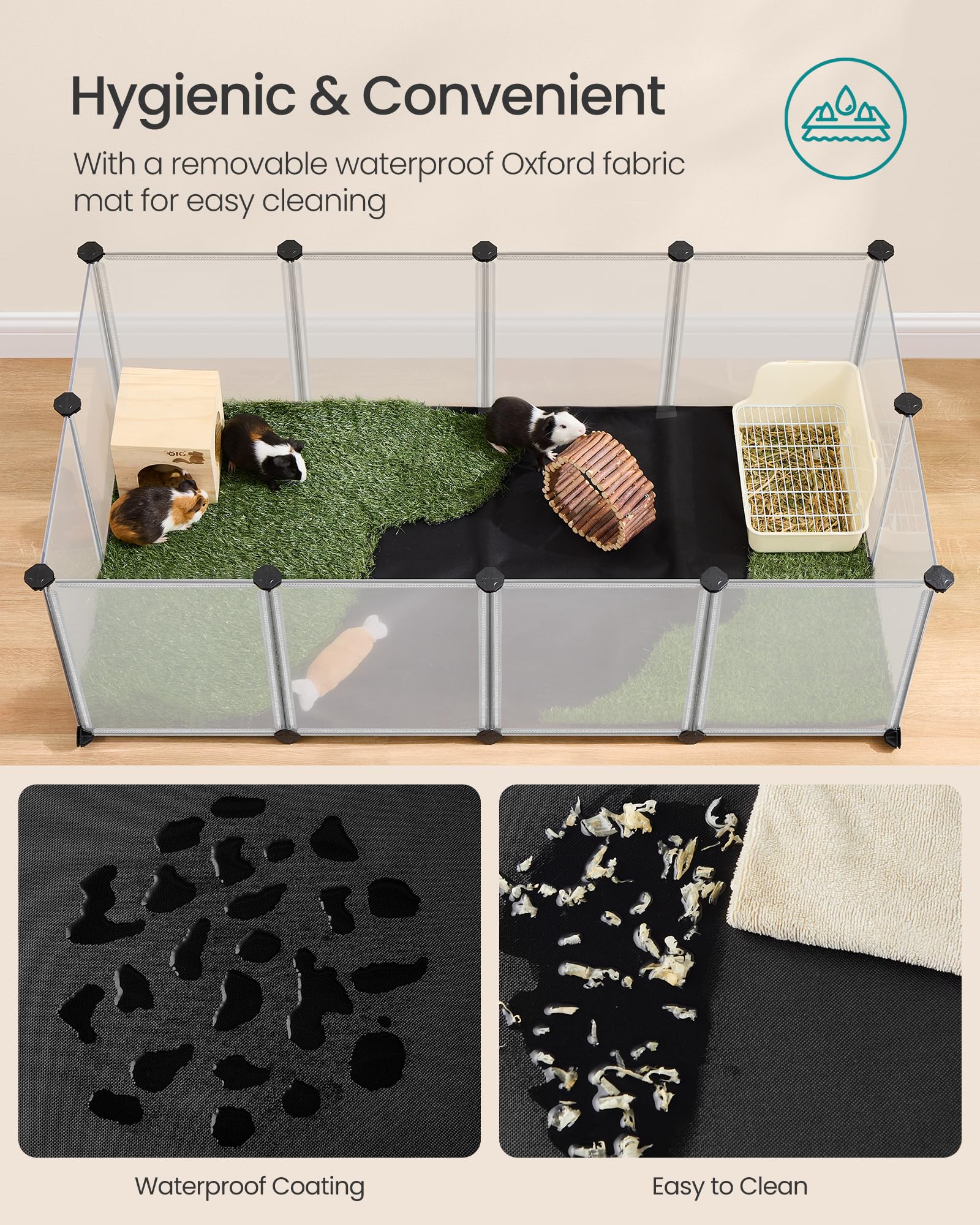 SONGMICS clear panels let you watch pets nap, groom, and explore safely