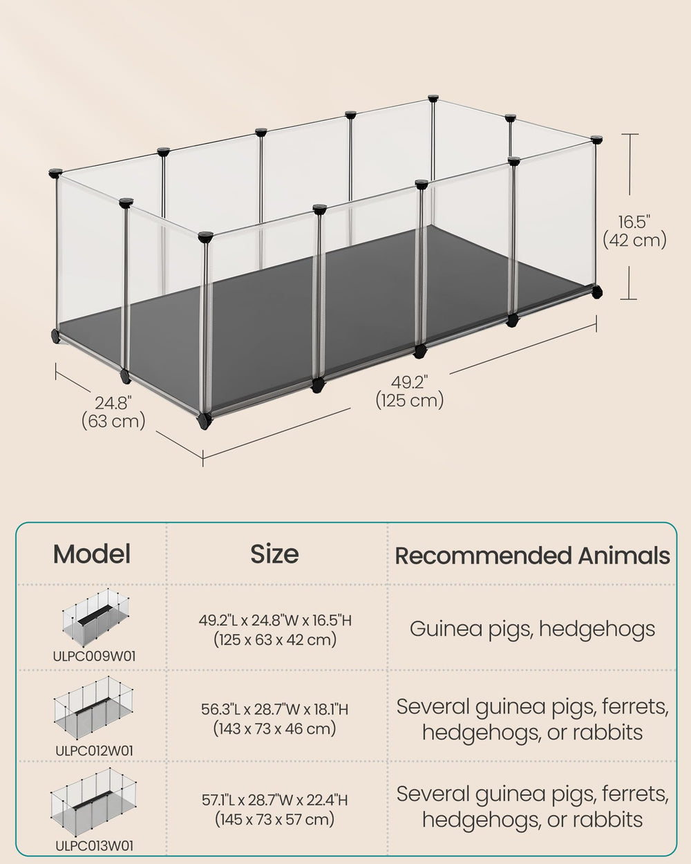 SONGMICS floor-safe enclosure design helps protect your home from messes