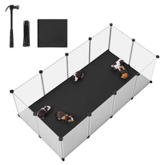 SONGMICS guinea pig playpen – wide view of a spacious secure enclosure for tiny pets