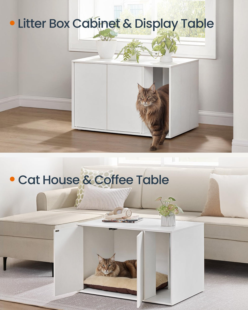 SONGMICS HOME display side table conceals litter box and adds surface