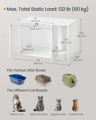 SONGMICS HOME cat litter enclosure privacy features help keep odors discreet