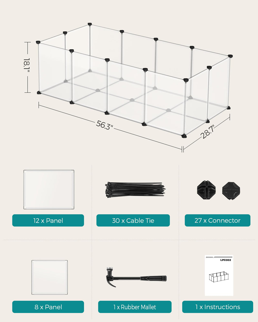 Songmics customizable layout adapts to corners and multi-level configurations.