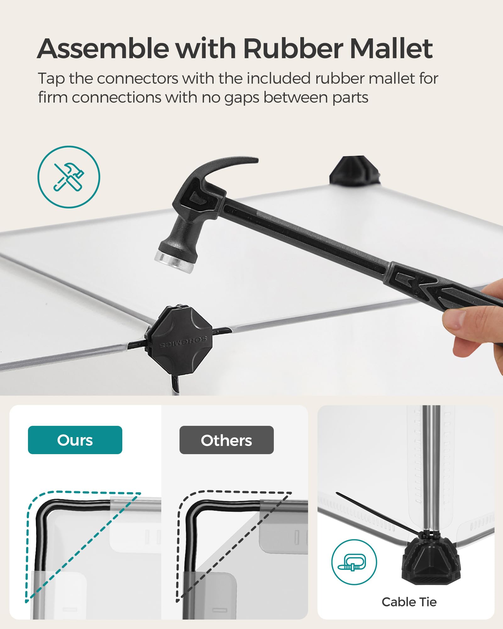 Songmics playpen with easy-clean surfaces for simple maintenance.