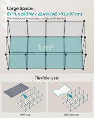 SongMICS pet playpen l-shape-expand shows customizable, space-saving configuration options.