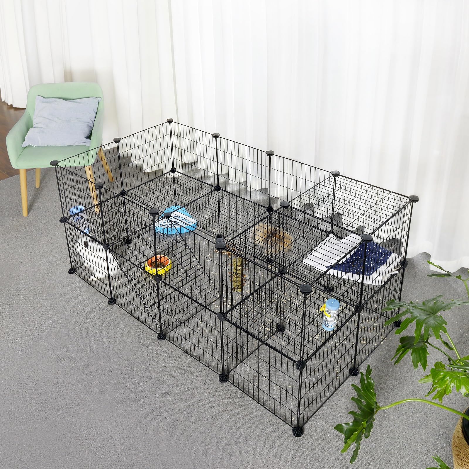 SONGMICS Pet Playpen rounded edges for pet safety and comfort.