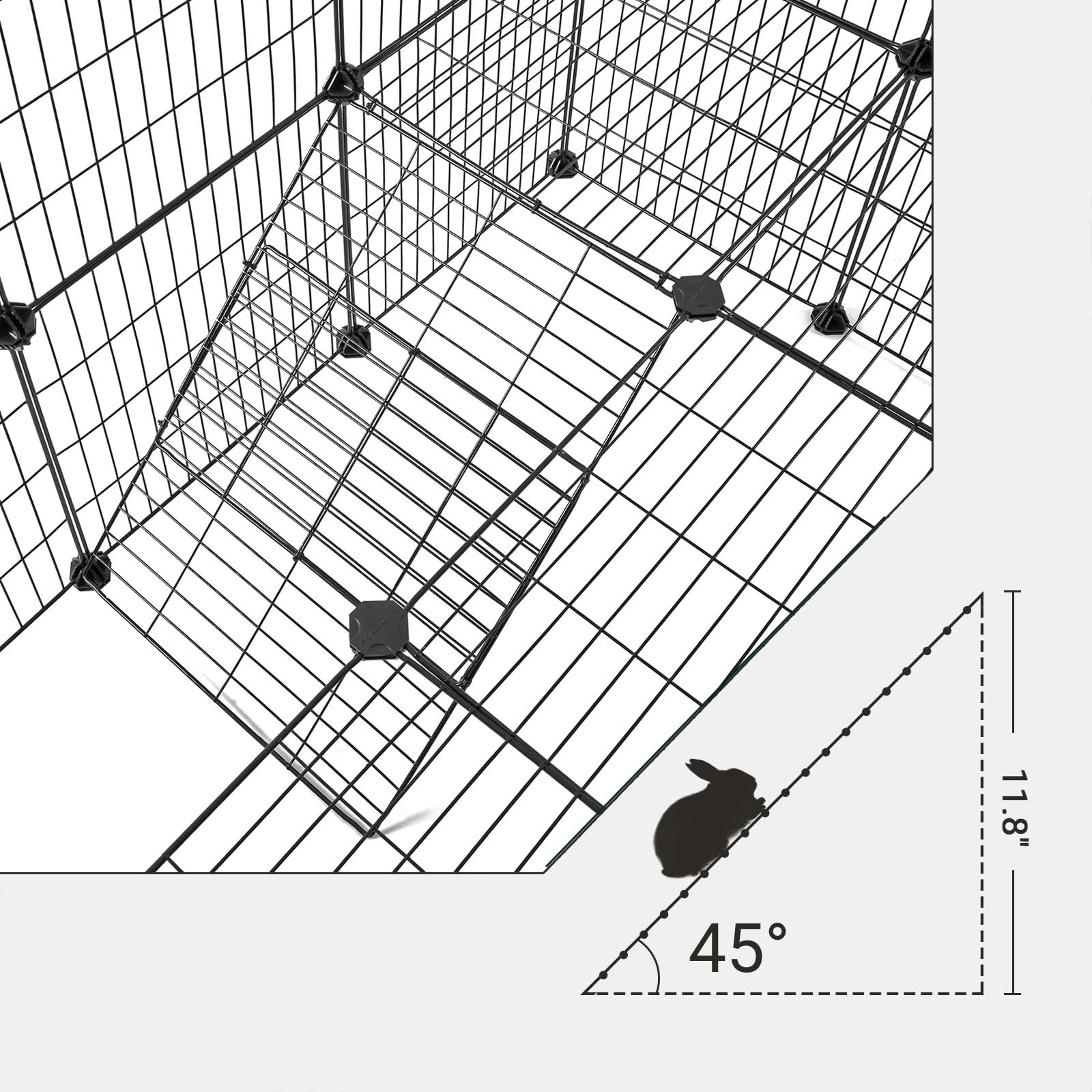 SONGMICS Pet Playpen rubber mallet aids quick assembly.