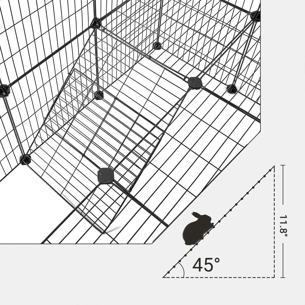 SONGMICS Pet Playpen rubber mallet aids quick assembly.