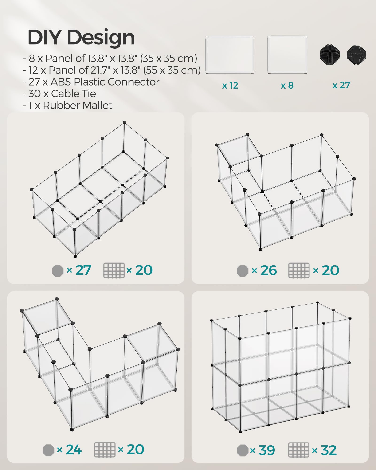 SongMICS pet playpen rubber mallet included speeds secure assembly.