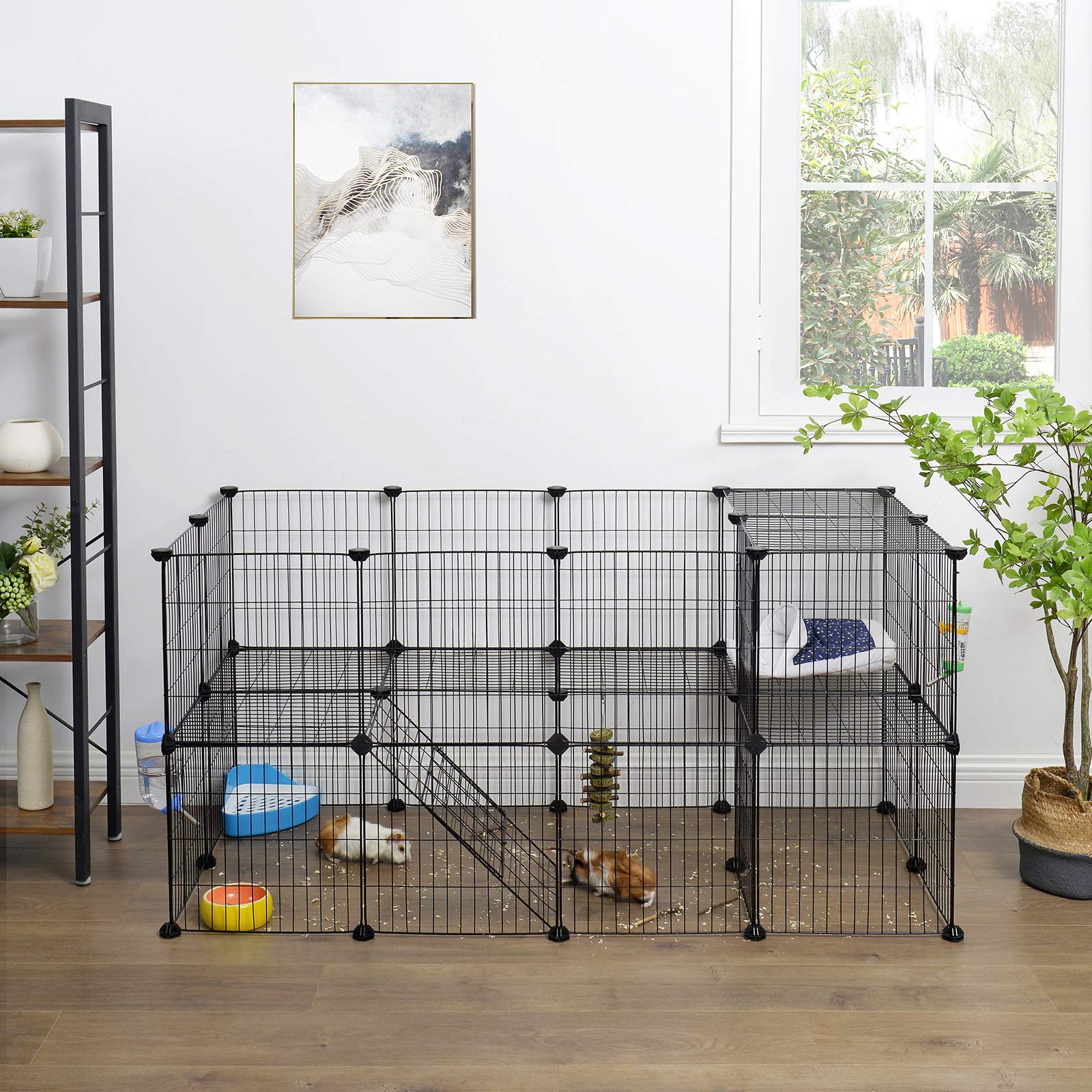 SONGMICS Pet Playpen zip ties included for secure setup.