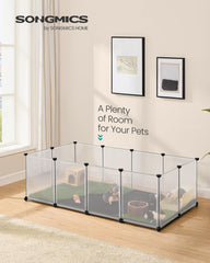 SONGMICS playpen extendable design demonstrates flexible corners and two-storey options