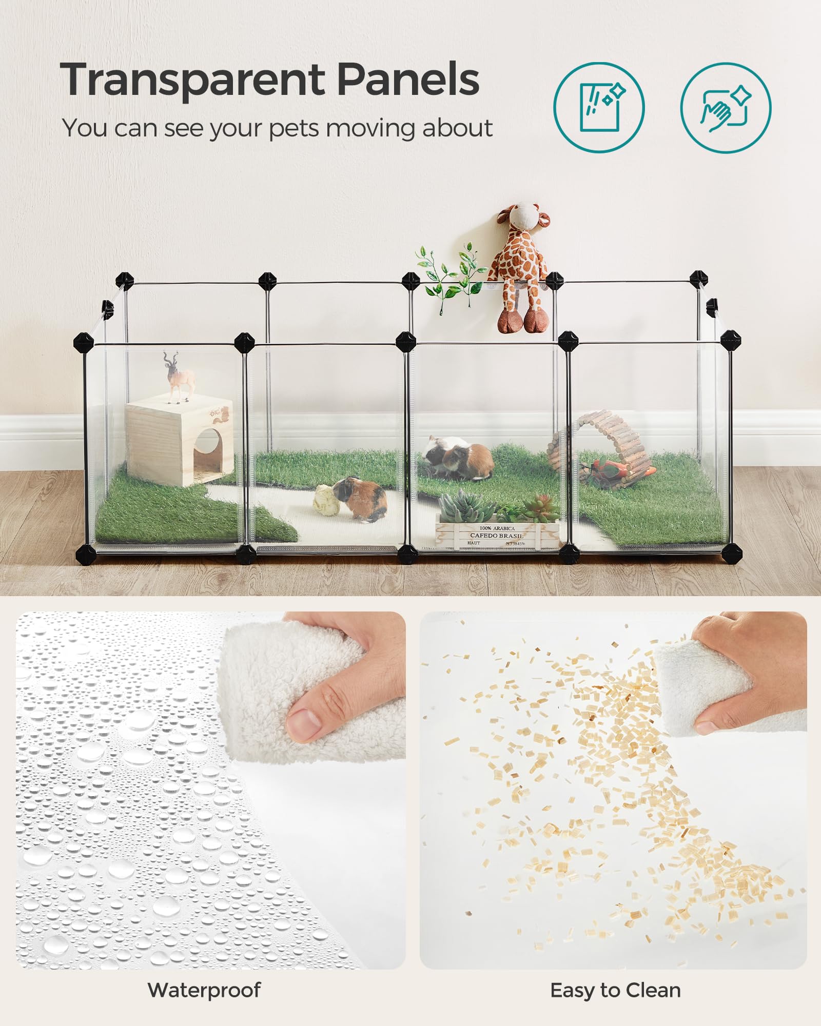 SONGMICS portable design allows easy relocation and storage.