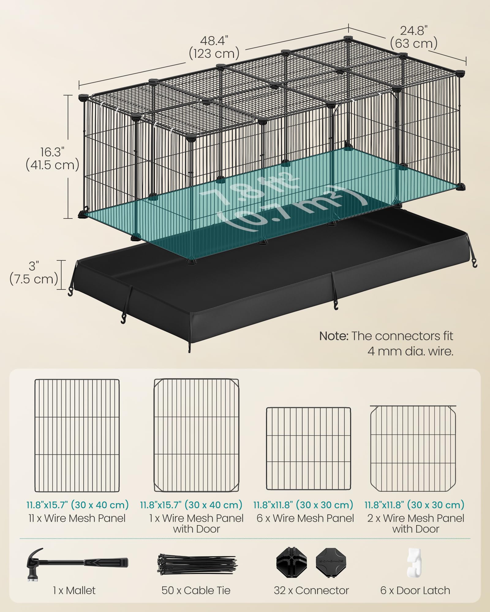 SONGMICS waterproof floor mat protects floors and contains mess
