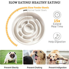 Soniuong slow feeder bowl with glossy finish for easy wipe down