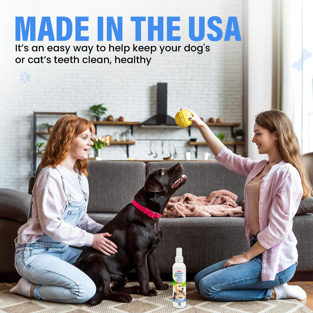 Sonnyridge dog dental spray is USA made for quality care.
