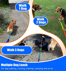 SONQUEEN triple-dog leash detachable for flexible one, two, or three-dog outings.