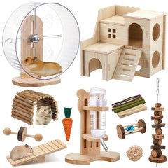Sonwyoung 18-pcs hamster cage accessories kit for versatile play and care.