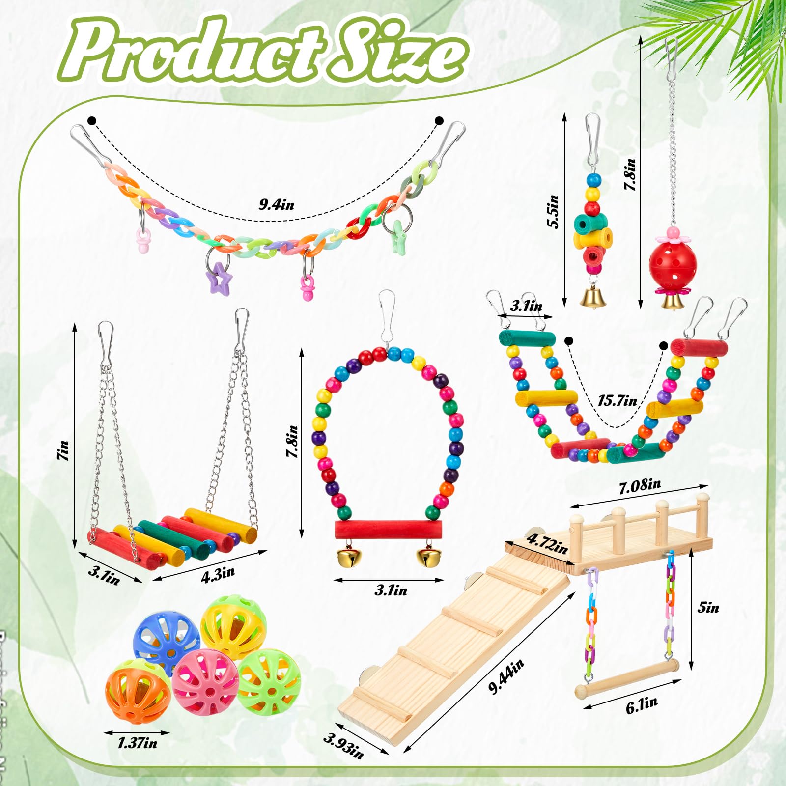 Sonwyoung cockatiel ladder toys encourage climbing and exploration in a safe cage environment.
