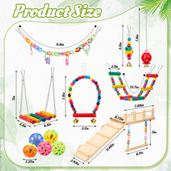Sonwyoung cockatiel ladder toys encourage climbing and exploration in a safe cage environment.