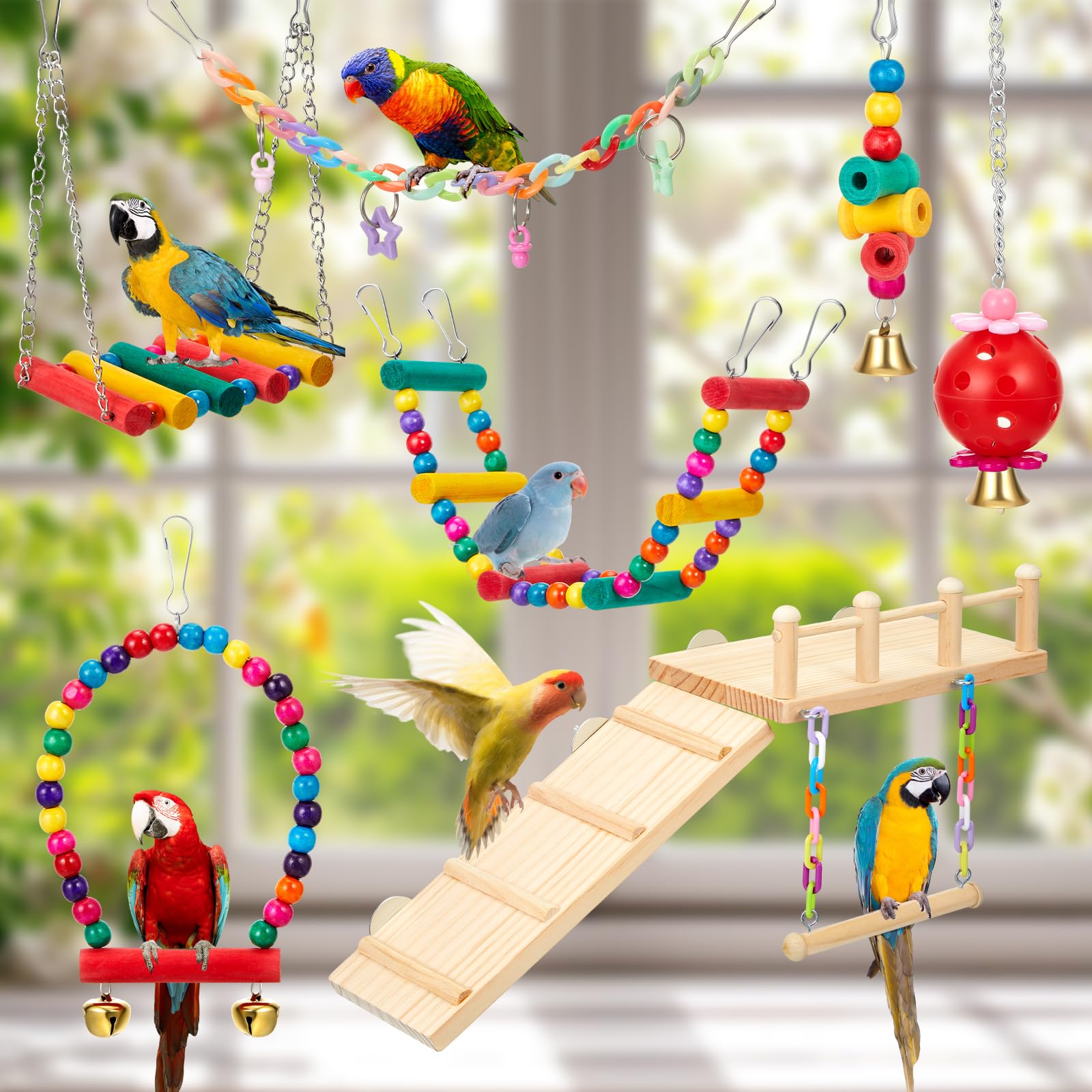 Sonwyoung interactive climb toys boost movement and problem-solving for active birds.