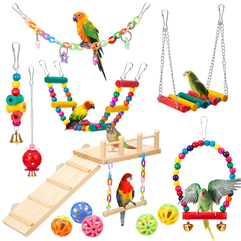 Sonwyoung parakeet toy swings promote physical activity and mental stimulation during playtime.