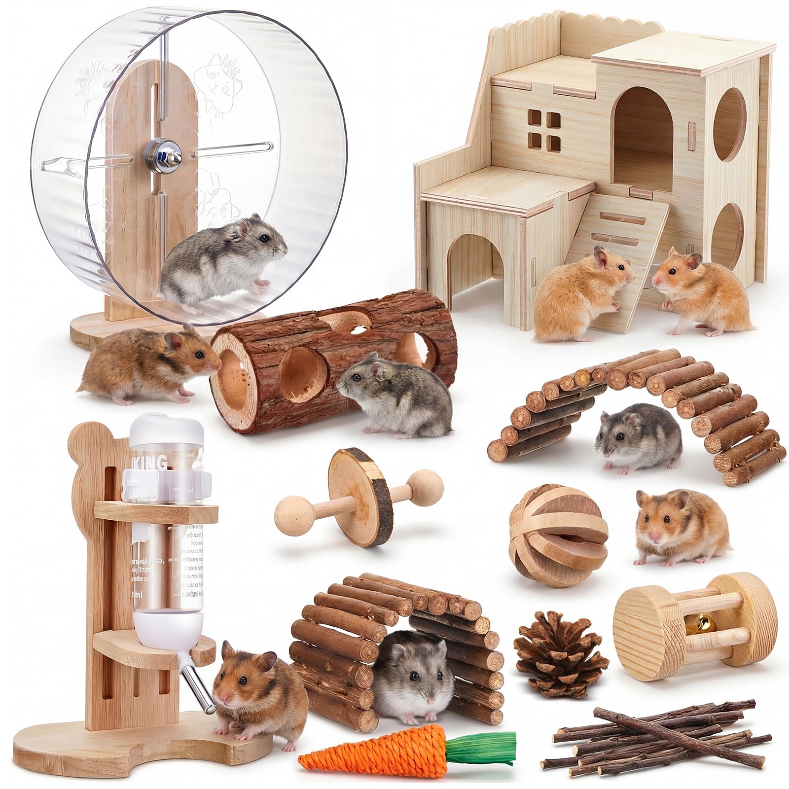 Sonwyoung silent hamster wheel shown with 9.5-inch diameter, ideal for quiet daily exercise