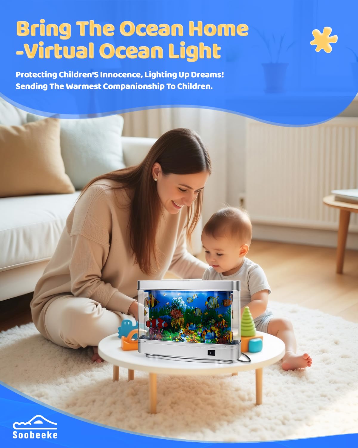 Soobeeke cat lover gift aquarium lamp combines playfulness with low-maintenance decor.