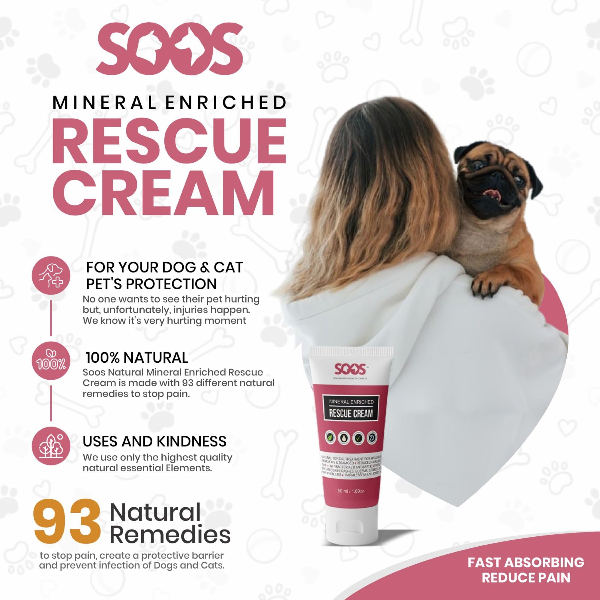 Cat with a small scratch treated by SOOS Rescue Cream