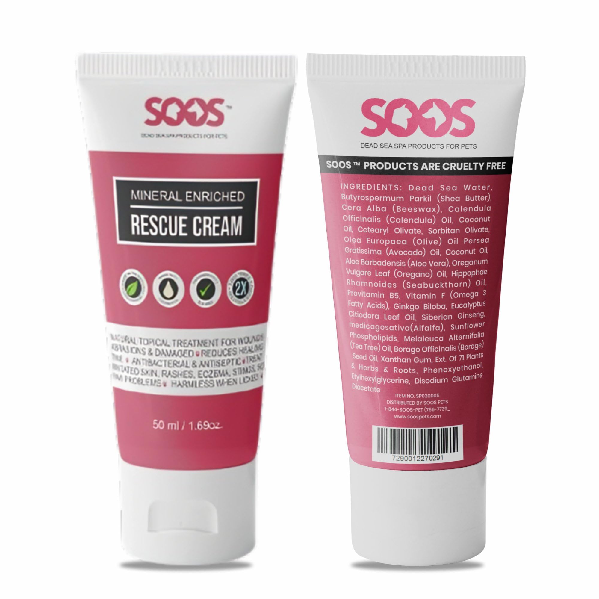 SOOS Rescue Cream tube ready for easy application on minor injuries