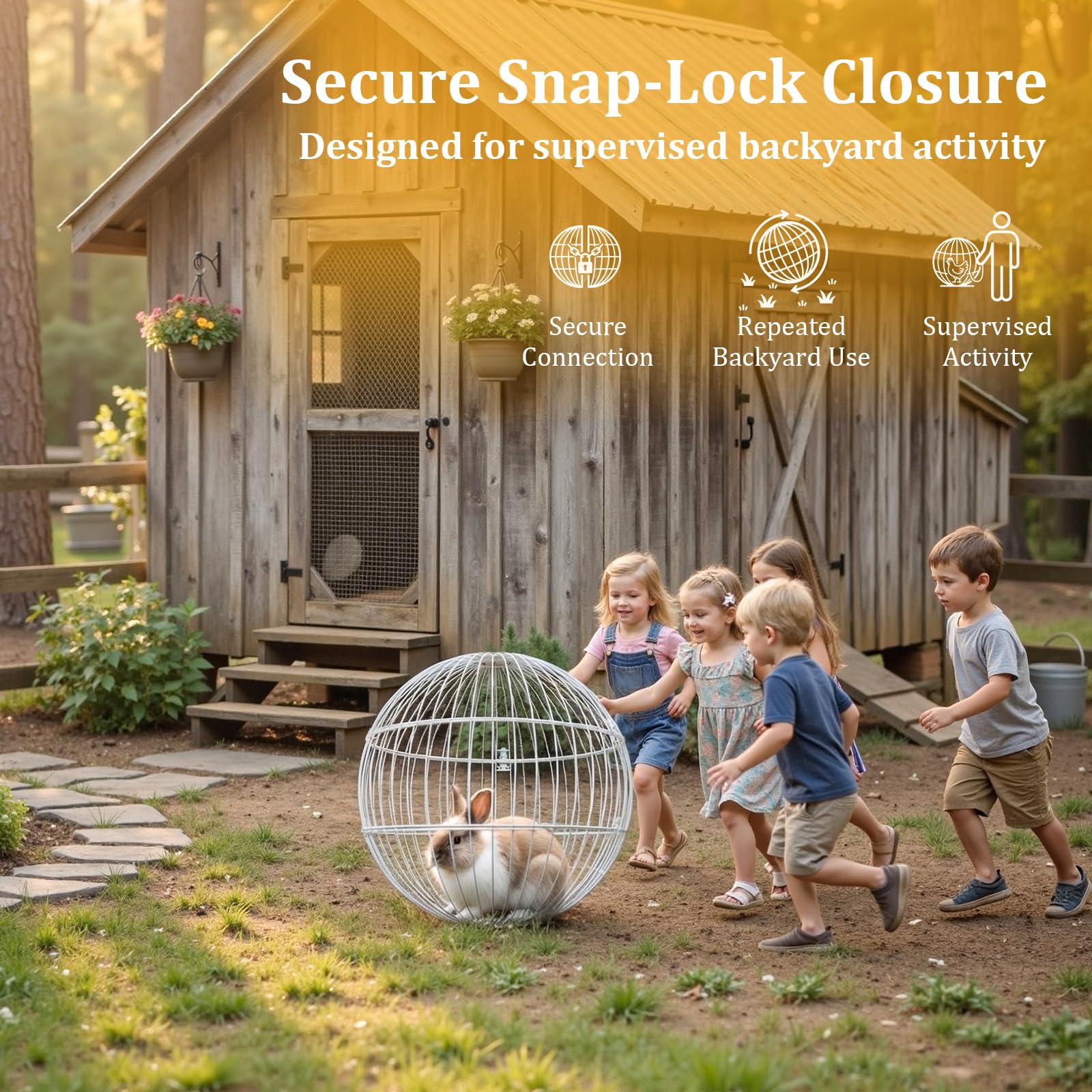 SorenCut rolling-enclosure-for-small-animals supports safe, flexible exercise in compact outdoor spaces.