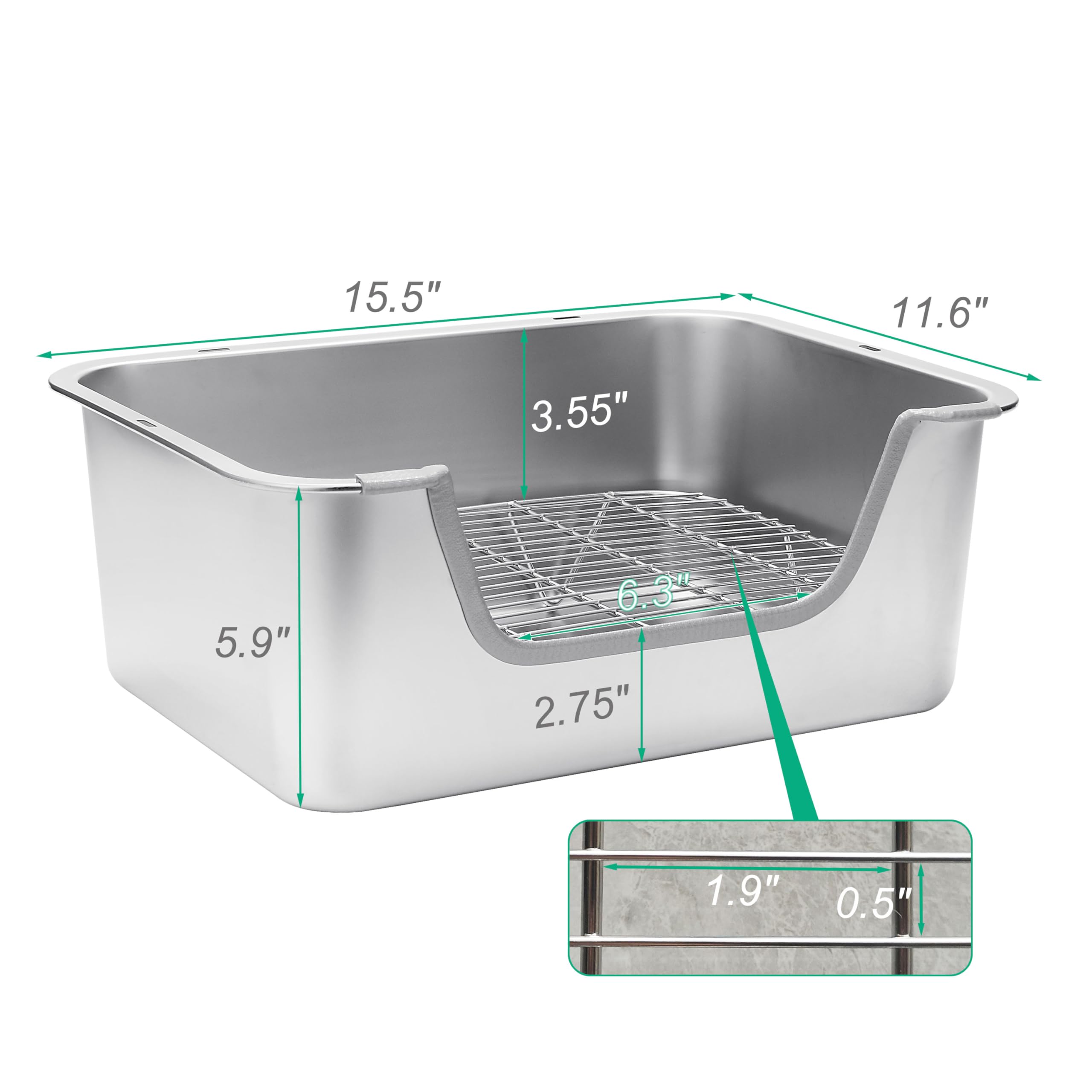 Sorstrem litter box raised border helps prevent leaks and keeps the area clean.