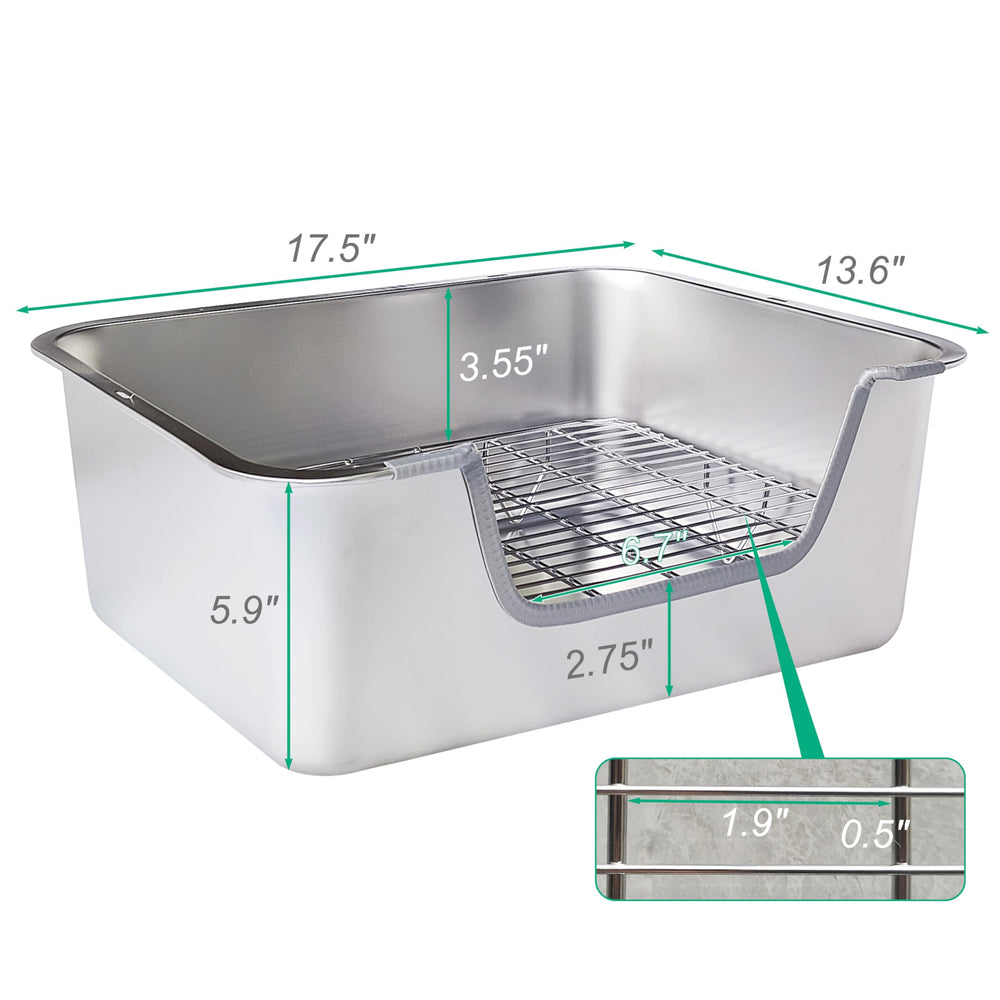 Sorstrem rabbit litter box side view shows spacious interior for comfortable littering.