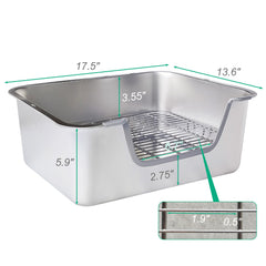 Sorstrem rabbit litter box side view shows spacious interior for comfortable littering.