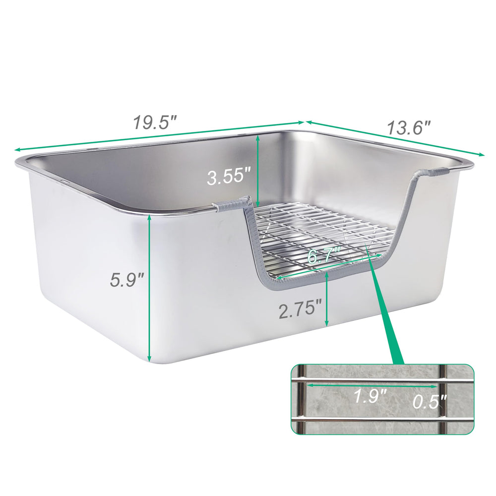 Sorstrem XL stainless steel sifting litter box side hooks securing to the cage.