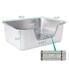 Sorstrem XL stainless steel sifting litter box side hooks securing to the cage.